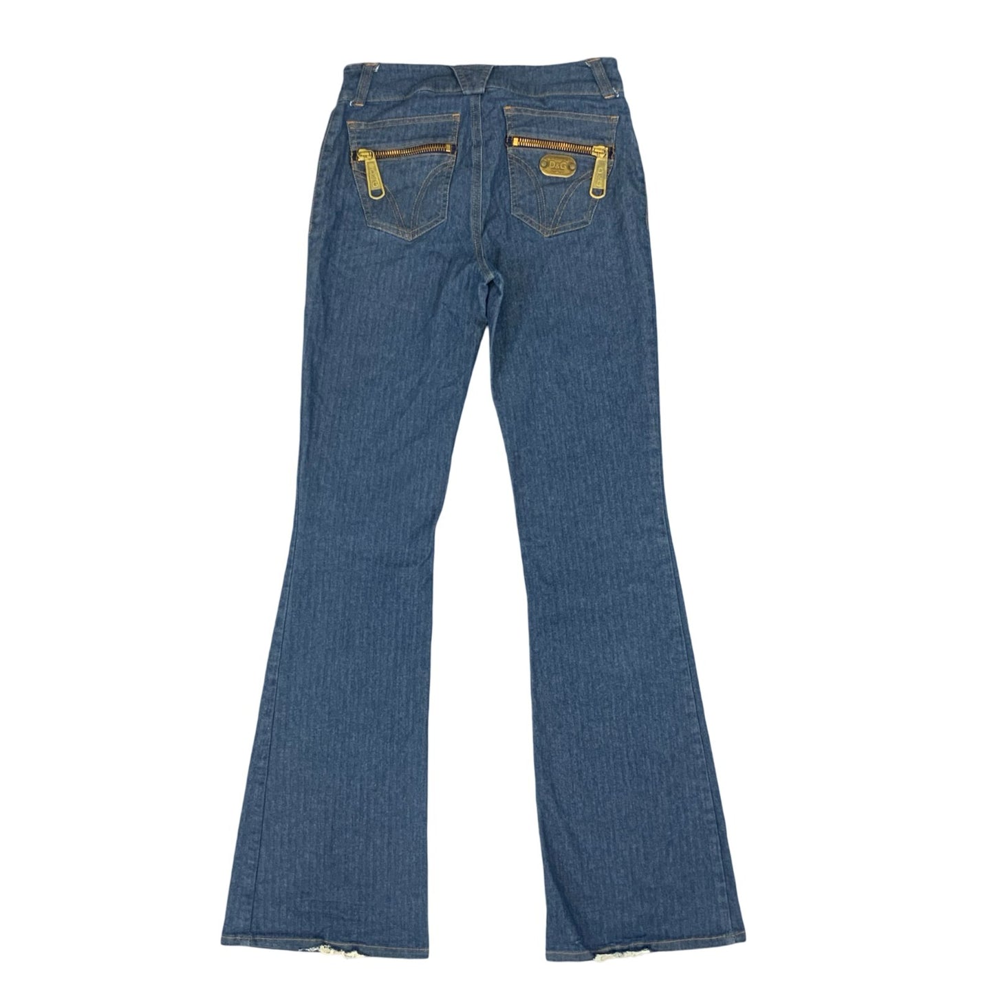 VTG 00s Y2K DOLCE & GABBANA BLUE SLIM BOOTCUT JEANS UK 8