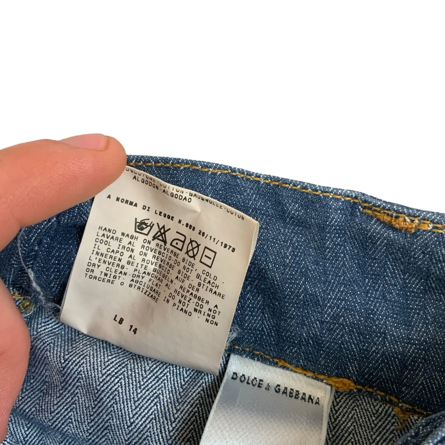 VTG 00s Y2K DOLCE & GABBANA BLUE SLIM BOOTCUT JEANS UK 8