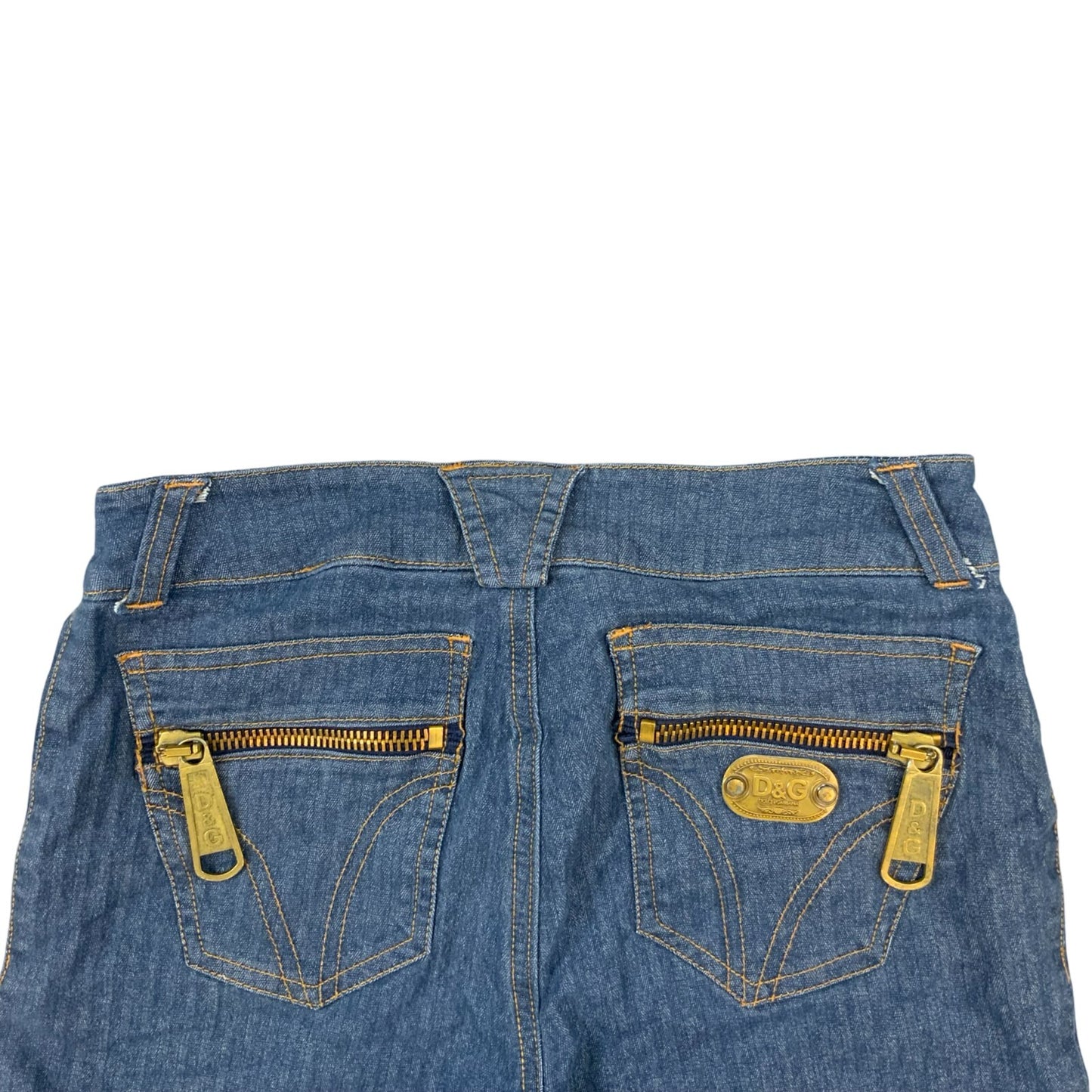VTG 00s Y2K DOLCE & GABBANA BLUE SLIM BOOTCUT JEANS UK 8