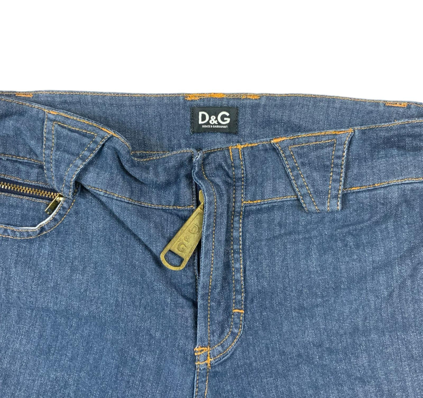 VTG 00s Y2K DOLCE & GABBANA BLUE SLIM BOOTCUT JEANS UK 8