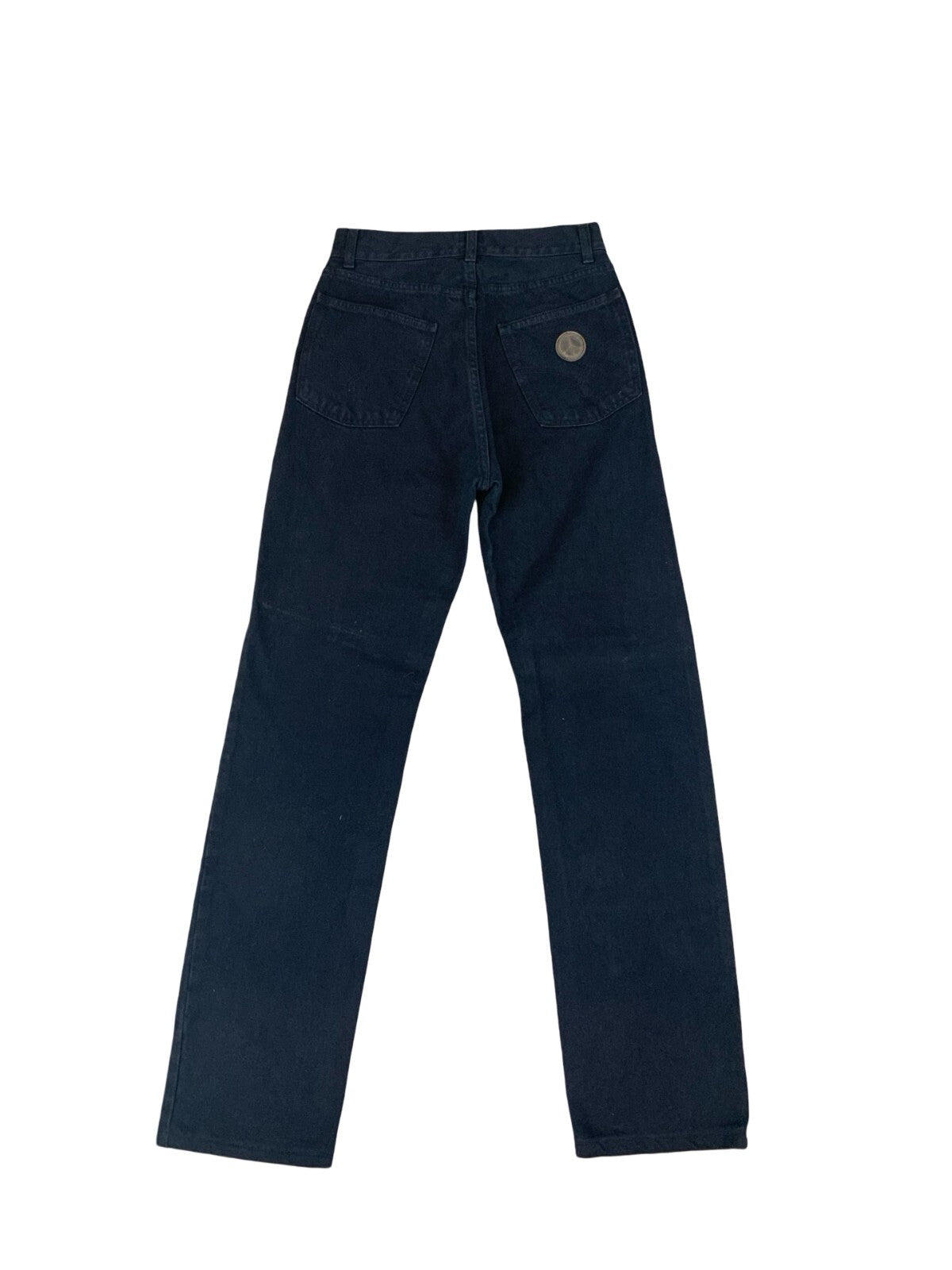 VTG 90s 00s MOSCHINO NAVY BLUE HIGH WAISTED STRAIGHT LEG JEANS 26W 30L