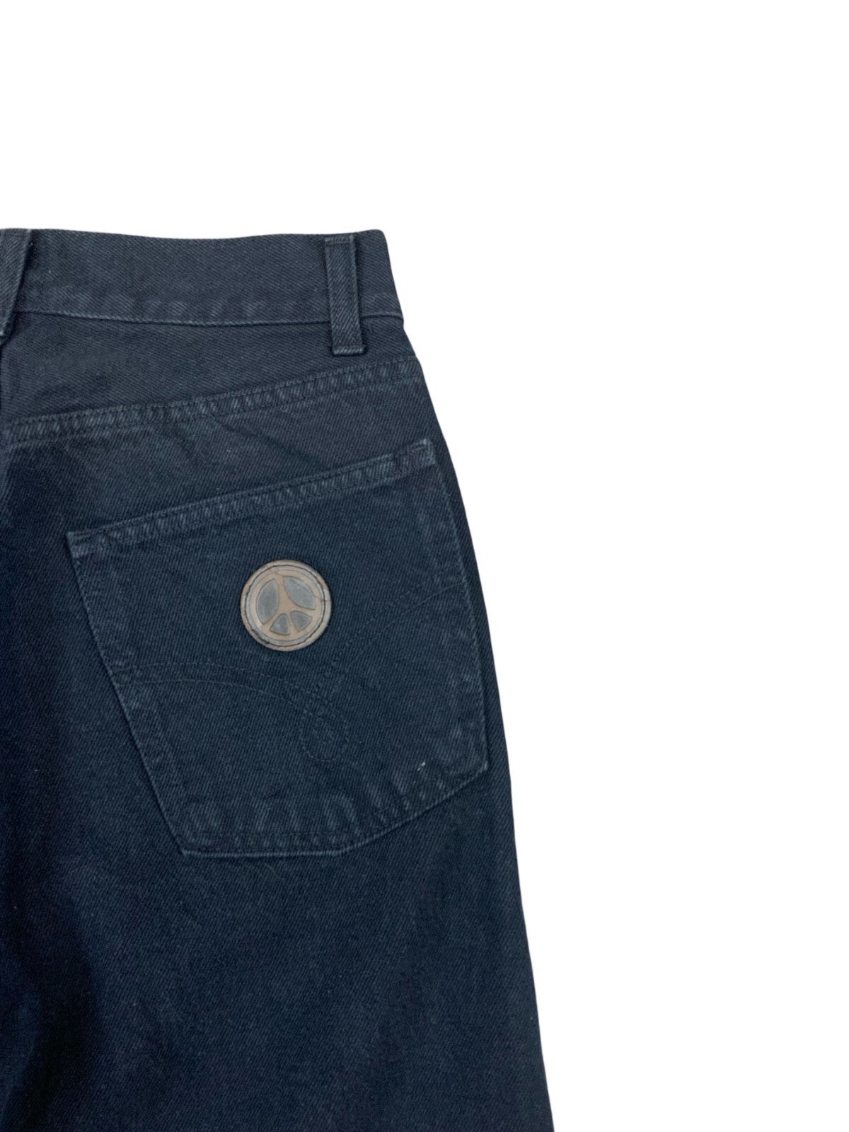 VTG 90s 00s MOSCHINO NAVY BLUE HIGH WAISTED STRAIGHT LEG JEANS 26W 30L