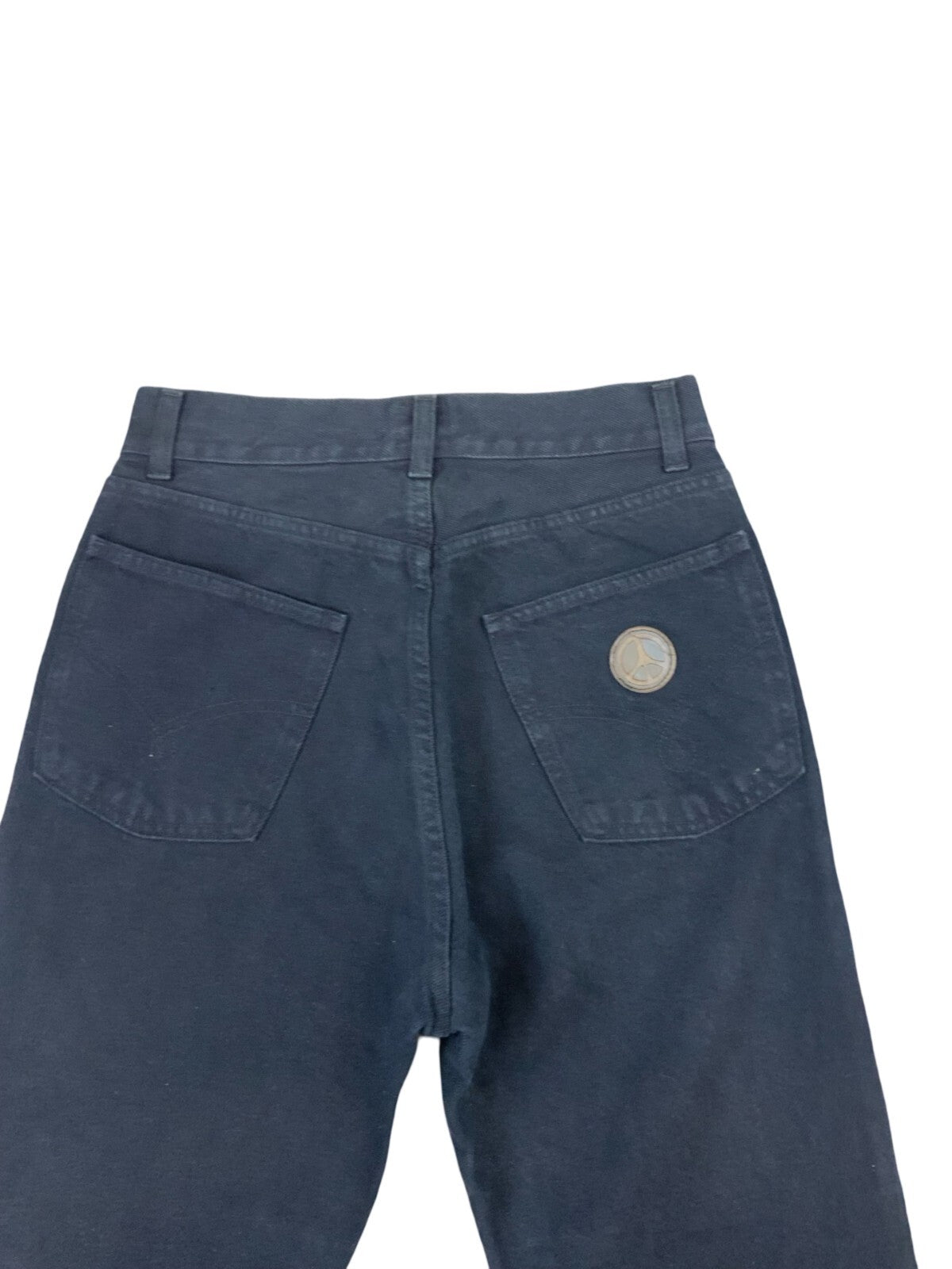 VTG 90s 00s MOSCHINO NAVY BLUE HIGH WAISTED STRAIGHT LEG JEANS 26W 30L