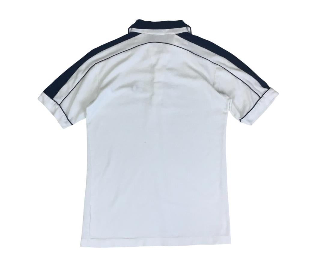 VTG 90S FRED PERRY WHITE BLUE SPORTSWEAR POLO NECK SHIRT SMALL