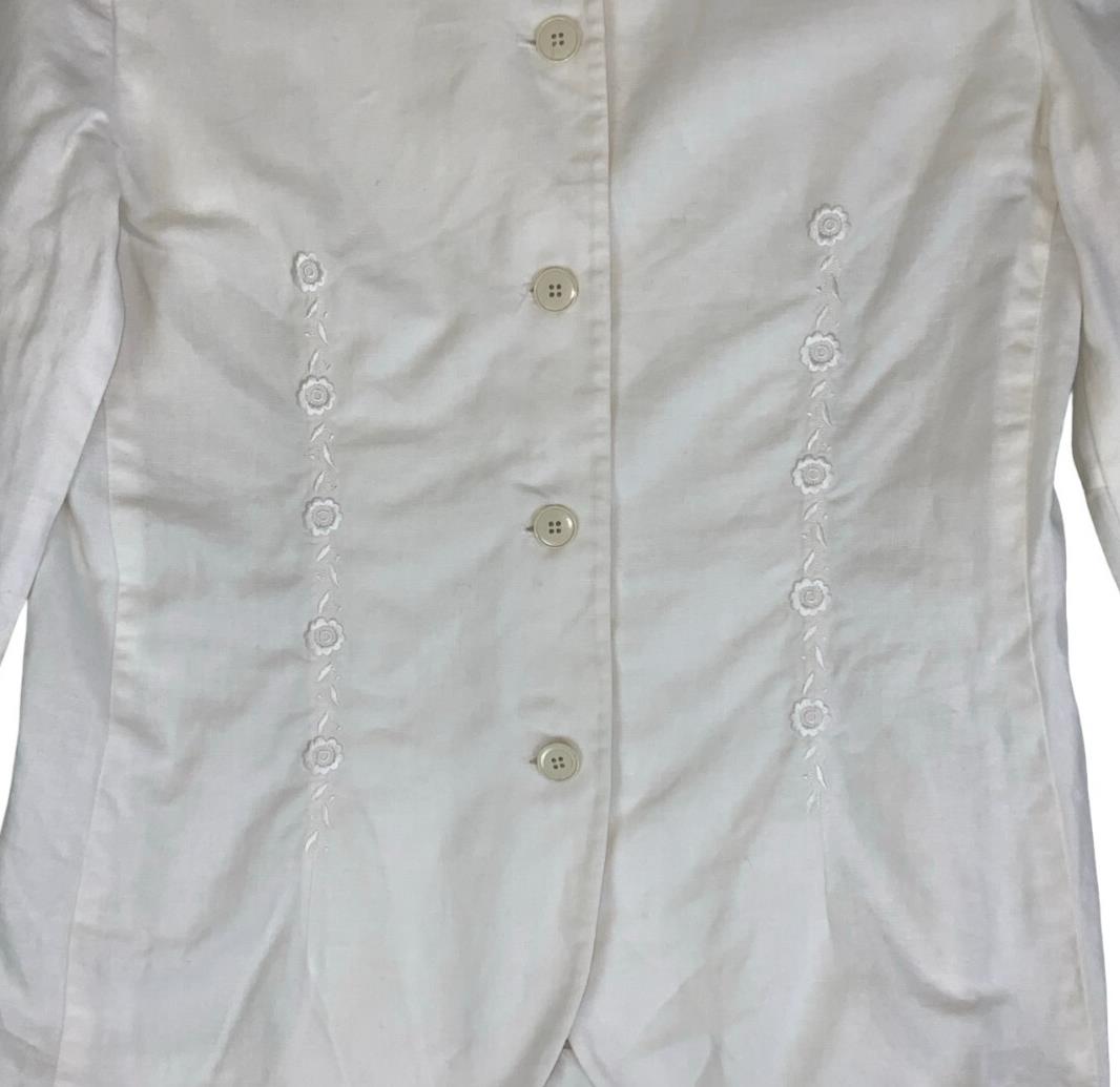 VTG LOUISA SPAGNOLI WHITE BUTTON DOWN TAILORED BLAZER JACKET M 12
