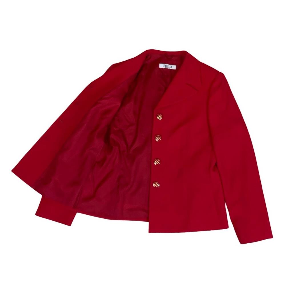 VTG 90S MARELLA ITALIAN DESIGNER RED SUIT BLAZER JACKET UK 14 16