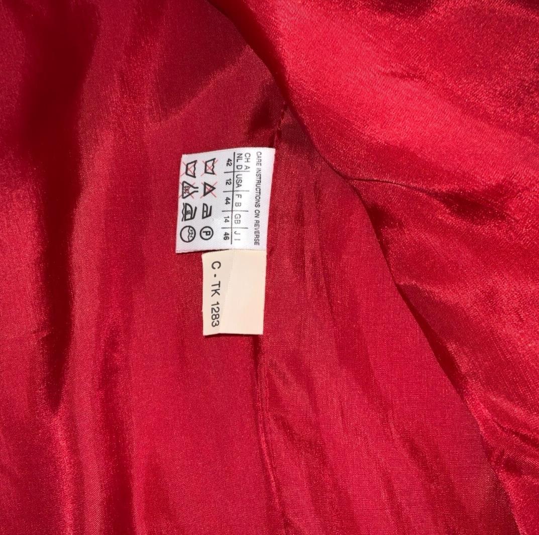 VTG 90S MARELLA ITALIAN DESIGNER RED SUIT BLAZER JACKET UK 14 16