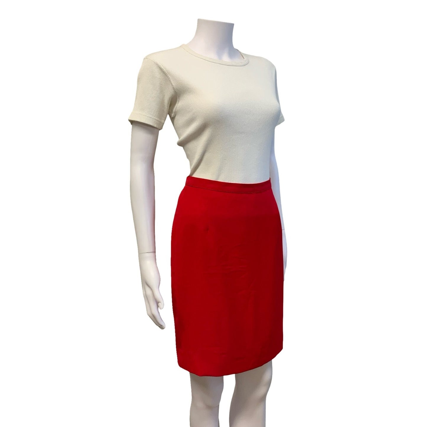 VTG 90S MARELLA RED ITALIAN DESIGNER HIGH WAISTED PENCIL SKIRT SMALL