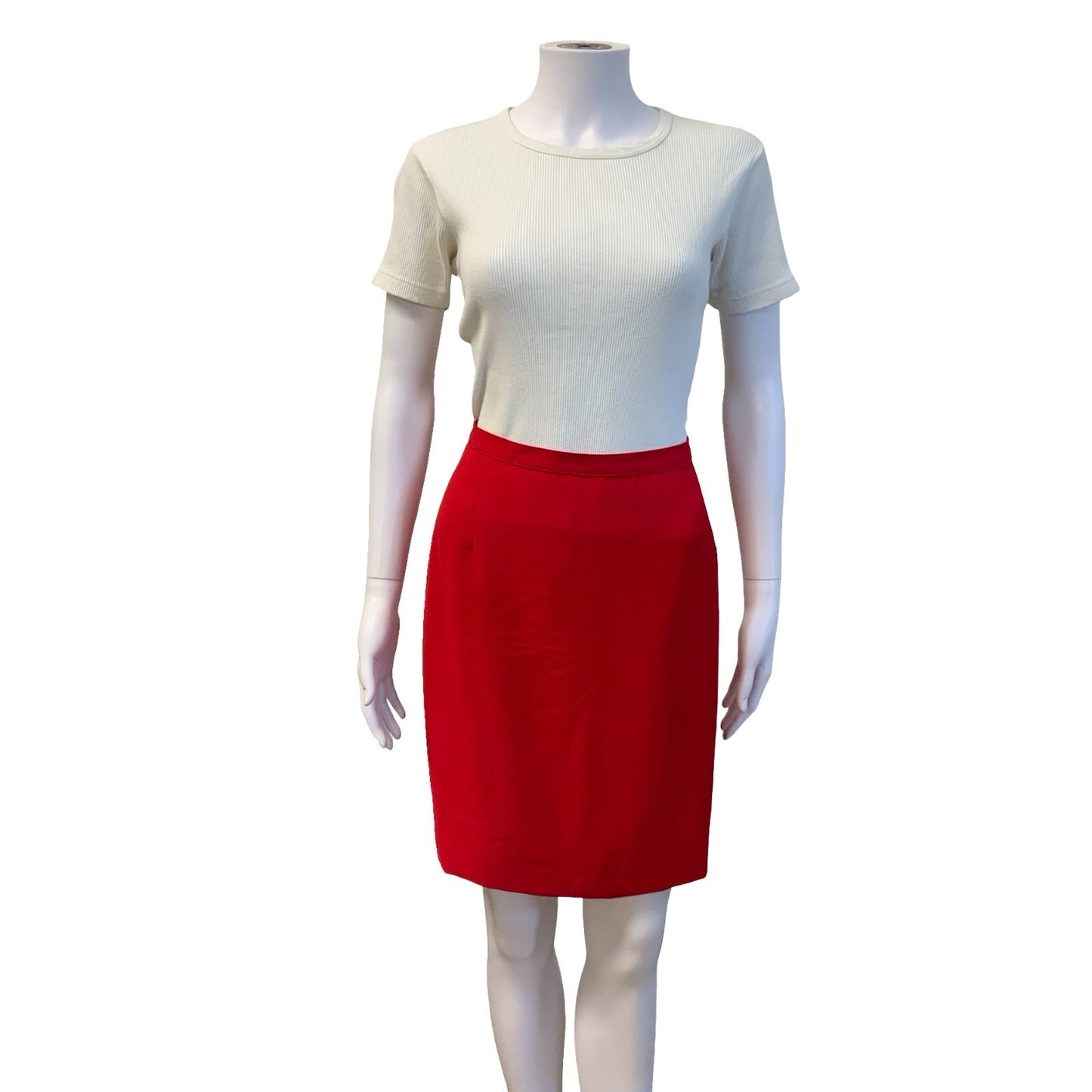 VTG 90S MARELLA RED ITALIAN DESIGNER HIGH WAISTED PENCIL SKIRT SMALL