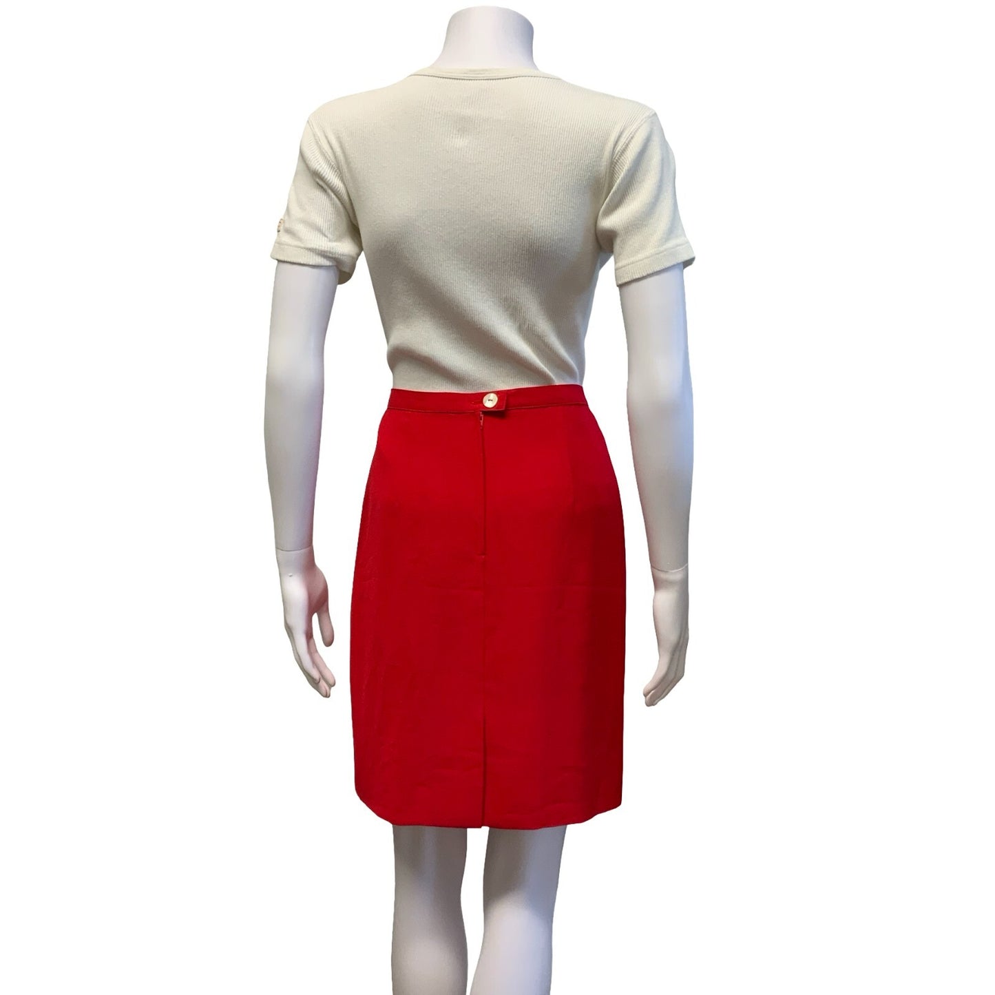 VTG 90S MARELLA RED ITALIAN DESIGNER HIGH WAISTED PENCIL SKIRT SMALL