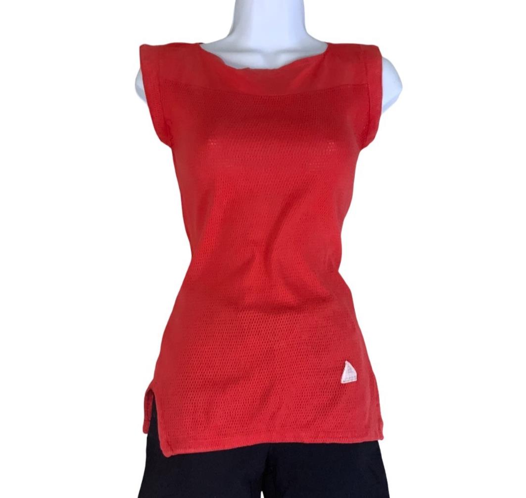 VTG 80S FIORUCCI RED DESIGNER HIGH END FASHION SLEEVELESS TANK TOP X-SMALL
