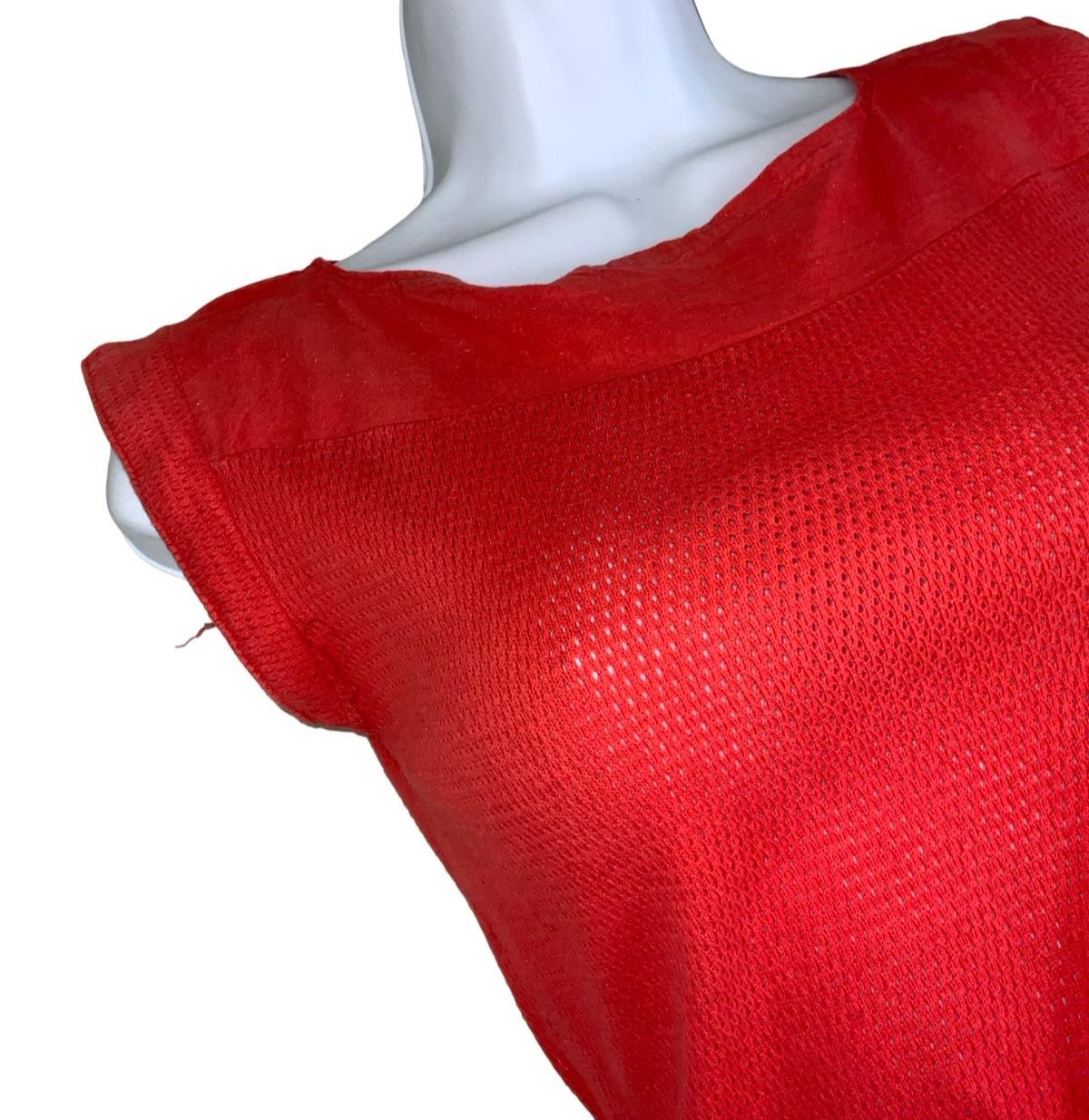 VTG 80S FIORUCCI RED DESIGNER HIGH END FASHION SLEEVELESS TANK TOP X-SMALL