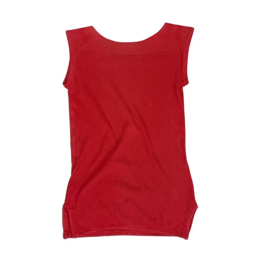 VTG 80S FIORUCCI RED DESIGNER HIGH END FASHION SLEEVELESS TANK TOP X-SMALL