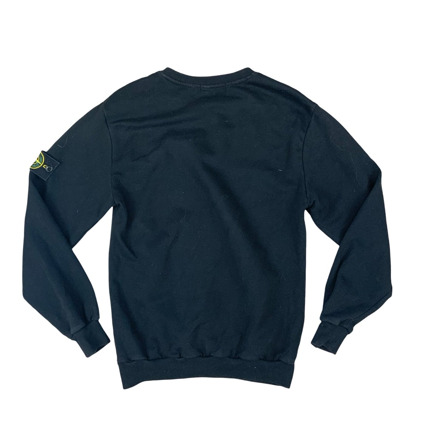 VTG 00s STONE ISLAND BLACK COTTON CREW NECK BADGE SWEATSHIRT SIZE S