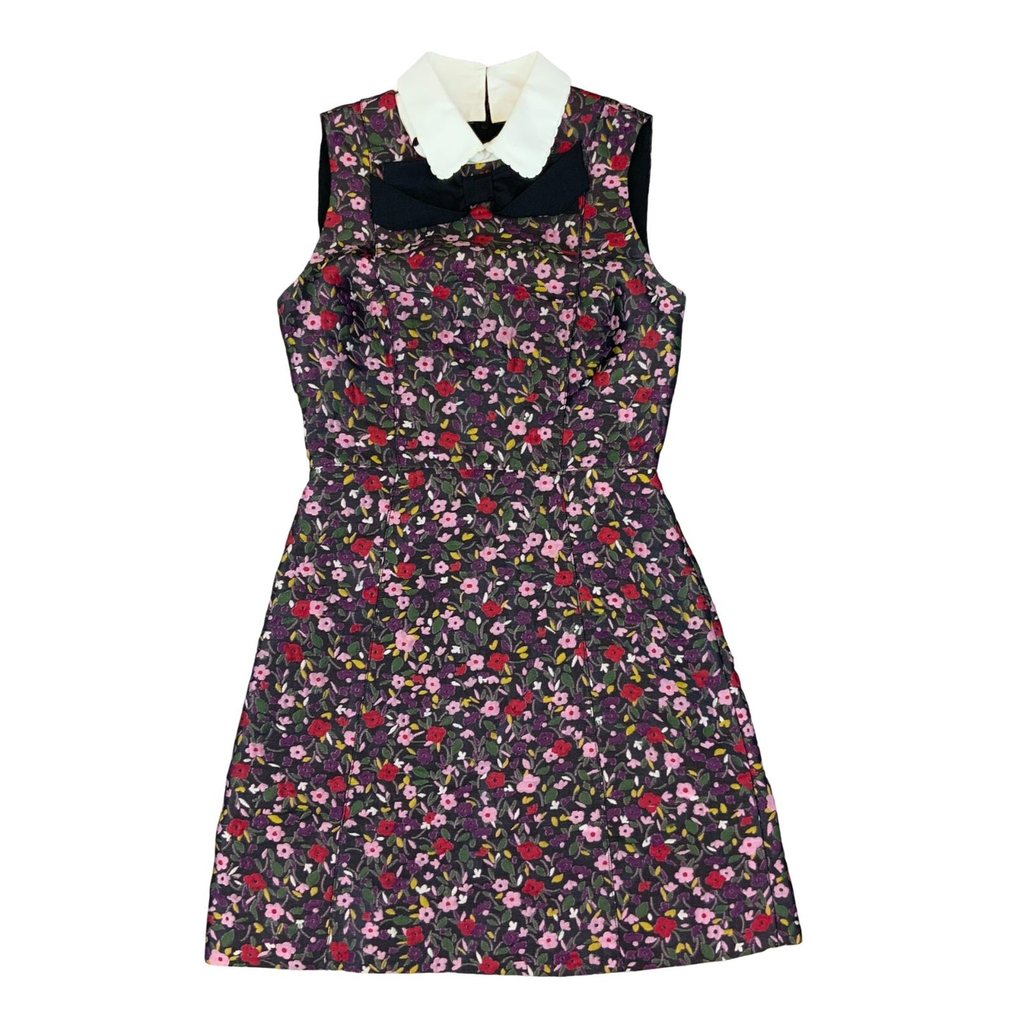 KATE SPADE FW 2017 FLORAL COLLARED JACQUARD MIDI DRESS XS UK 6