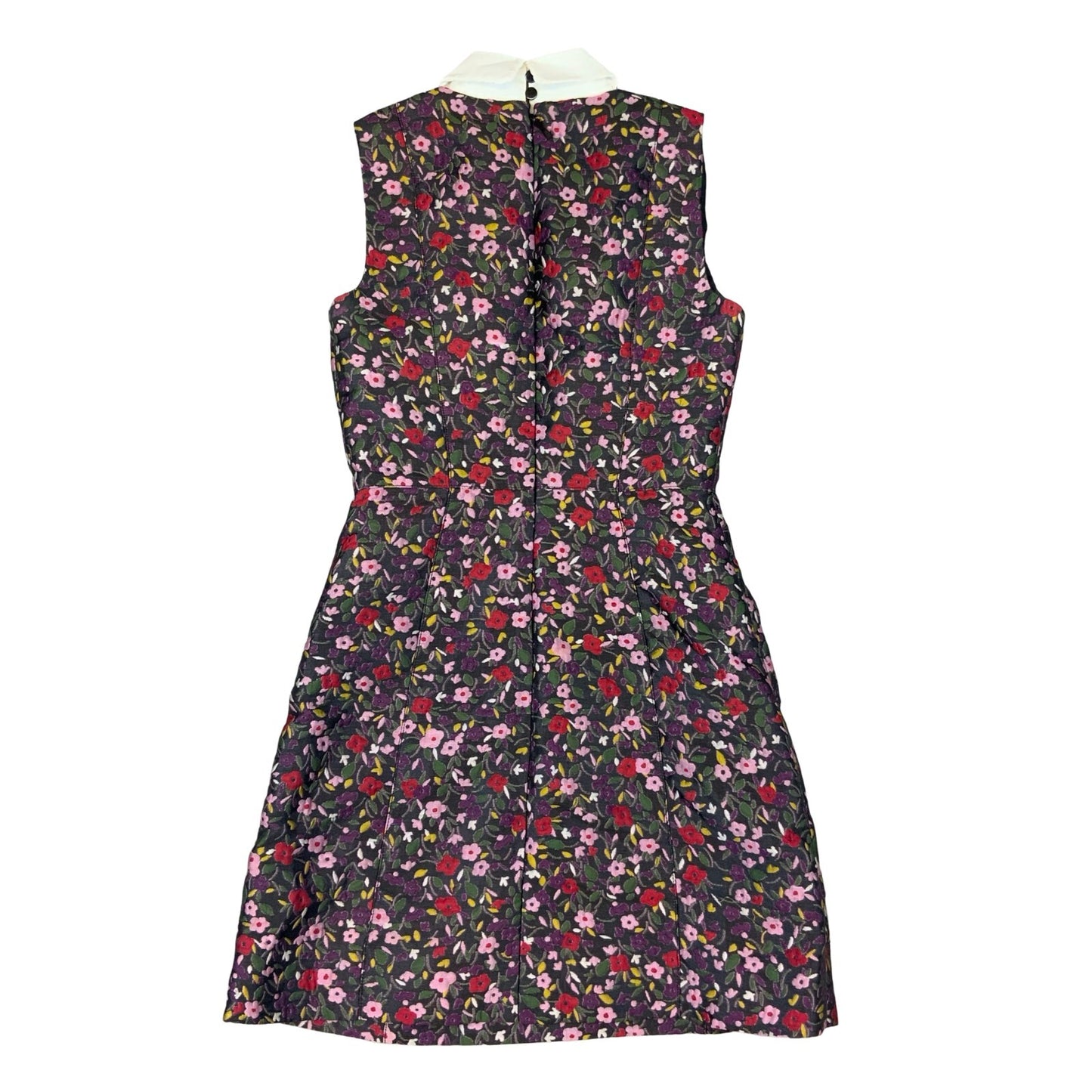 KATE SPADE FW 2017 FLORAL COLLARED JACQUARD MIDI DRESS XS UK 6