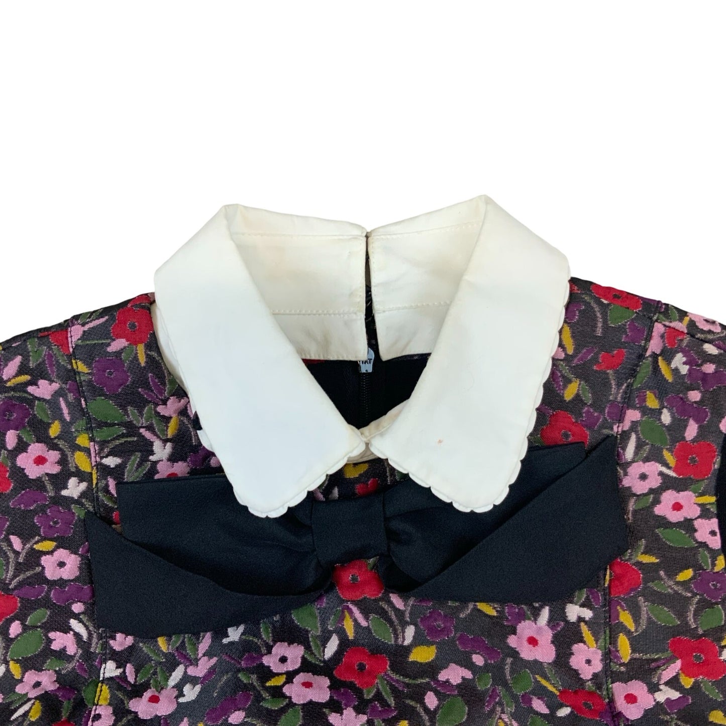 KATE SPADE FW 2017 FLORAL COLLARED JACQUARD MIDI DRESS XS UK 6