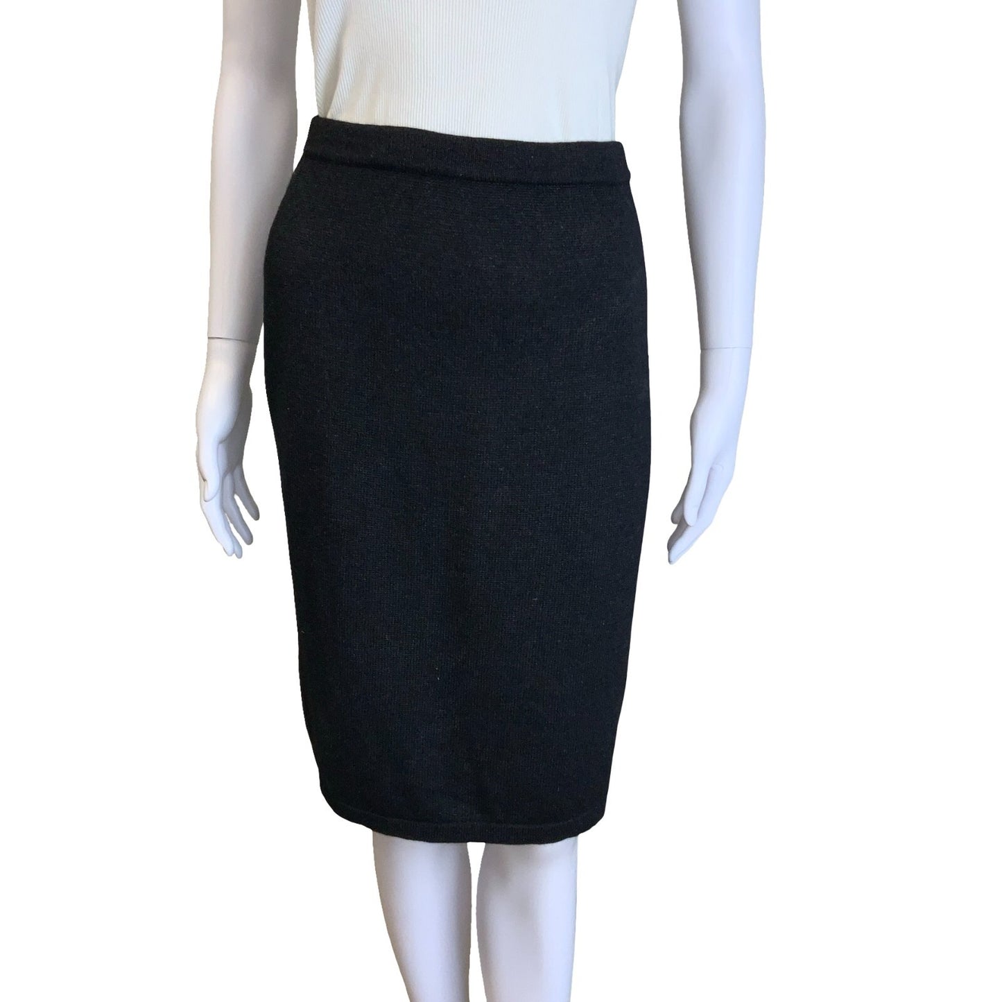 VTG LES COPAINS CHARCOAL GREY HIGH WAISTED WOOL PENCIL SKIRT 10 12