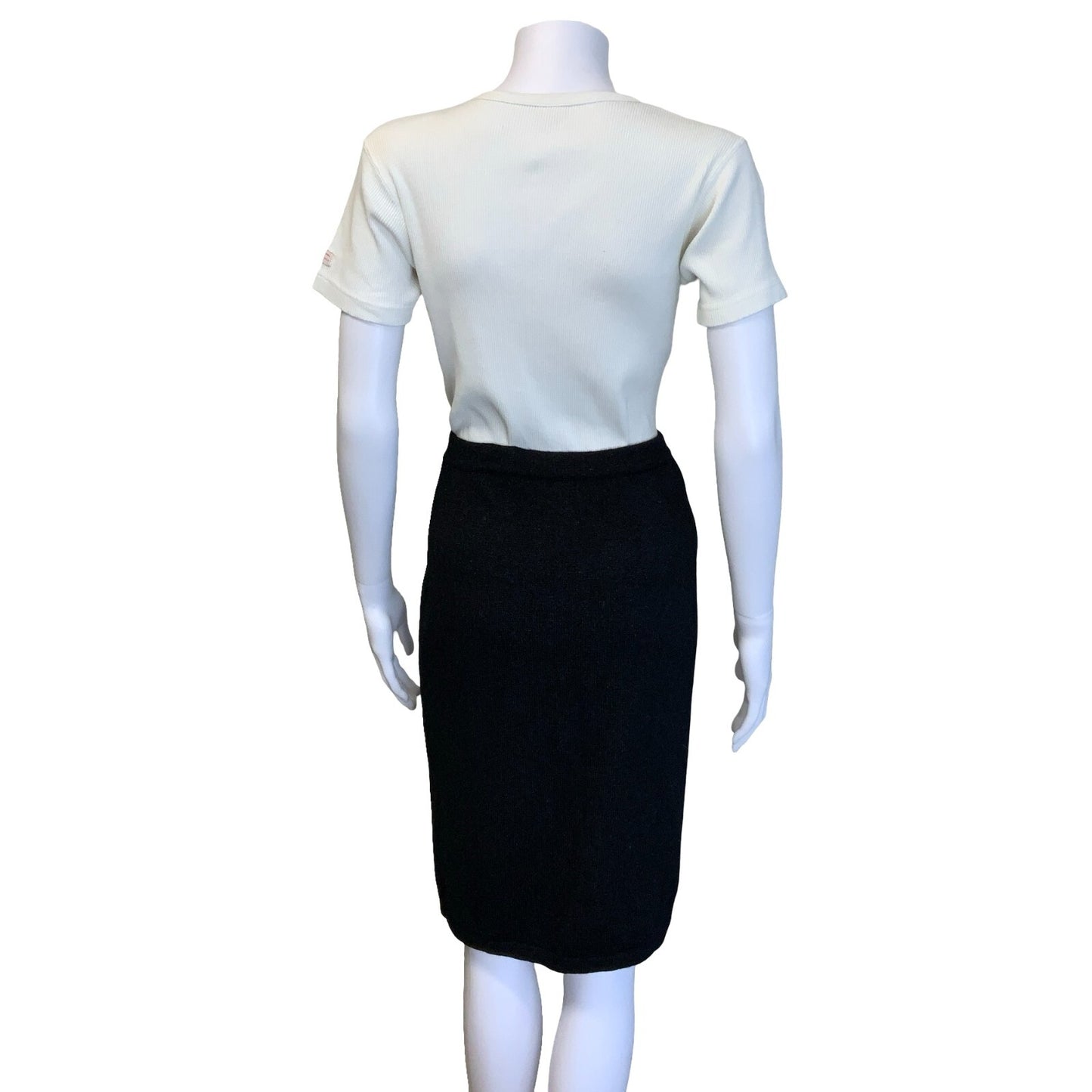 VTG LES COPAINS CHARCOAL GREY HIGH WAISTED WOOL PENCIL SKIRT 10 12
