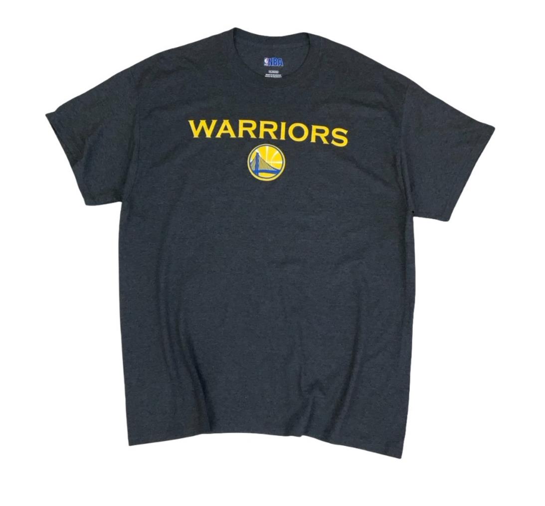 NBA WARRIORS SPELL-OUT GREY GRAPHIC TEE MEDIUM LARGE