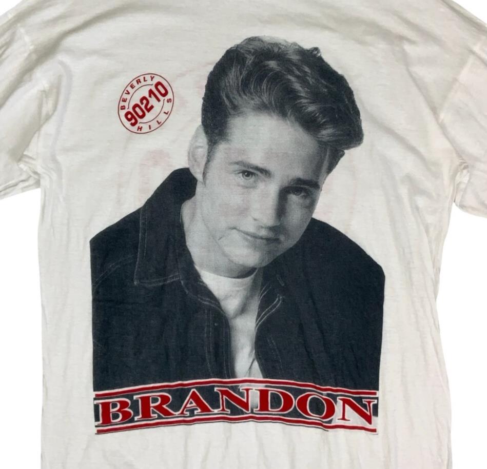 VTG 90S WHITE BRANDON 90210 BEVERLY HILLS CALIFORNIA GRAPHIC TEE MEDIUM