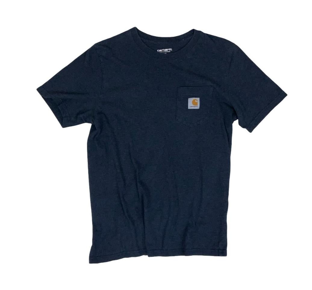 CARHARTT NAVY WORK IN PROGRESS WIP BLUE POCKET TEE SMALL