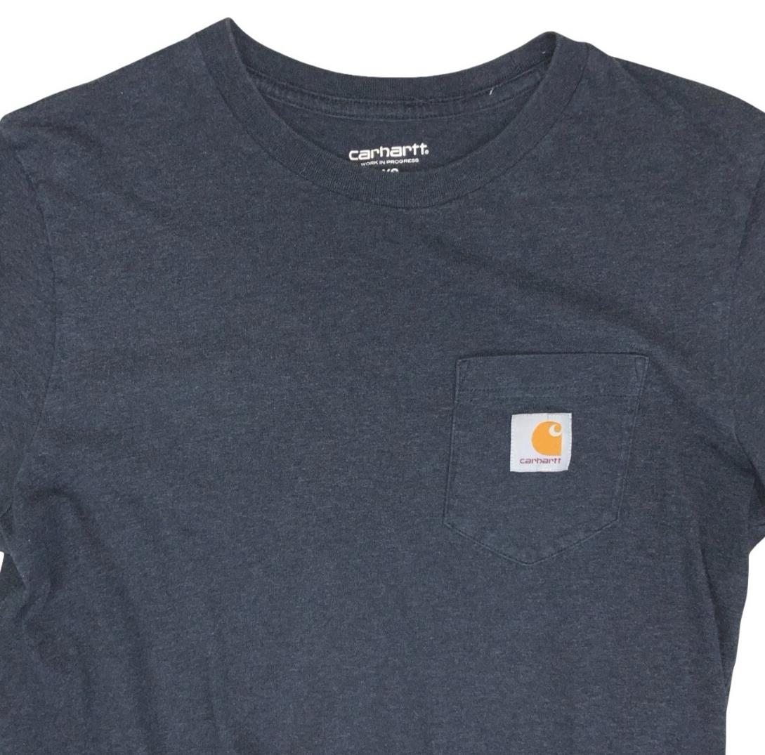 CARHARTT NAVY WORK IN PROGRESS WIP BLUE POCKET TEE SMALL