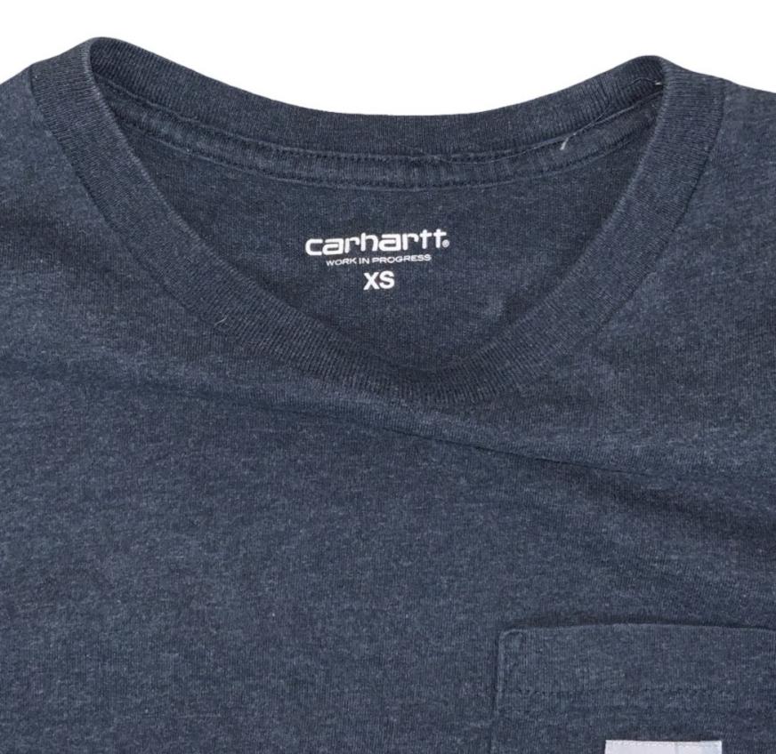CARHARTT NAVY WORK IN PROGRESS WIP BLUE POCKET TEE SMALL