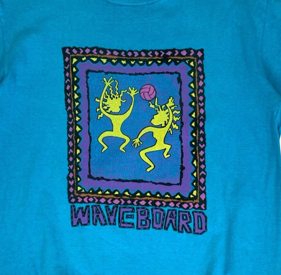 VTG 90S ONEITÁ BLUE POWER-T PRESHRUNK WAVE BOARD SINGLE STITCH GRAPHIC TEE SMALL