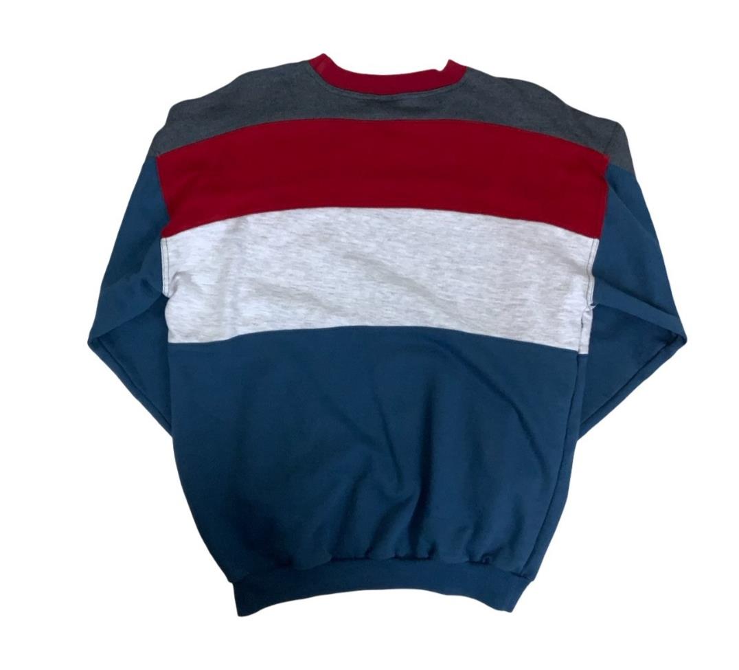 VTG 90S PUMA GREY RED BLUE PULL-OVER SWEATSHIRT MEDIUM