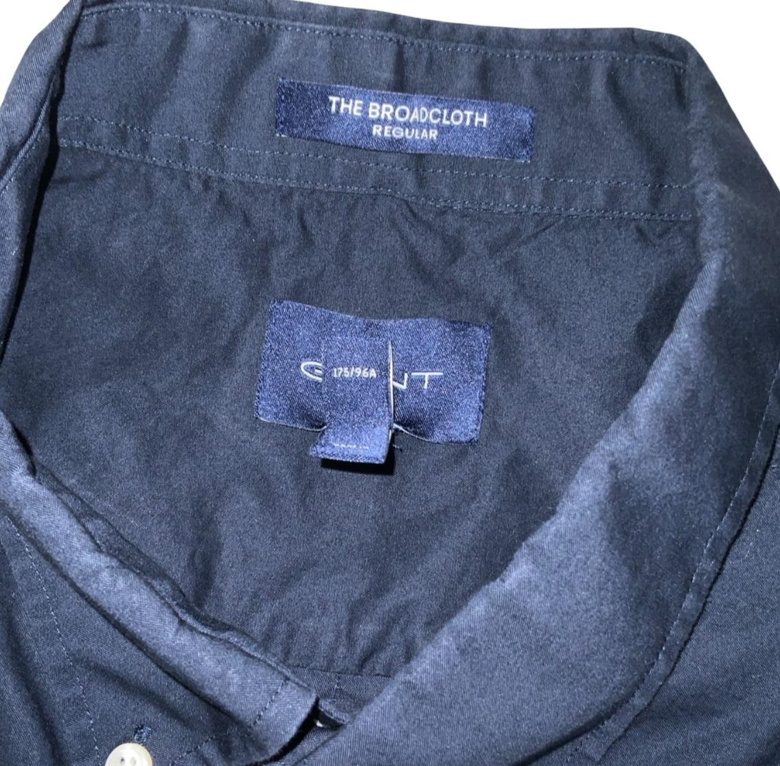 GANT REGULAR FIT SHORT SLEEVE BROADCLOTH BLUE DESIGNER SHIRT M 42"