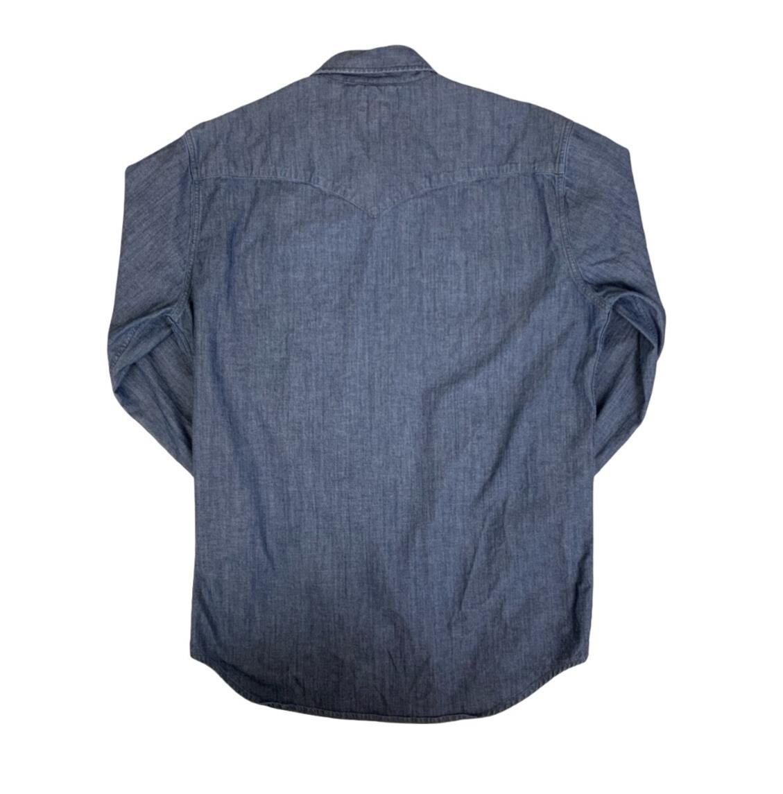 VTG 90S LEVI'S BLUE PEARL SNAP RED TAB LONG-SLEEVED WESTERN SHIRT SMALL 39"