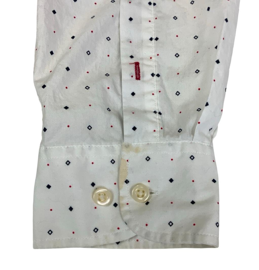 VTG 00S TOMMY HILFIGER MEN'S CLASSIC FIT WHITE LONG-SLEEVED SHIRT LARGE 45"