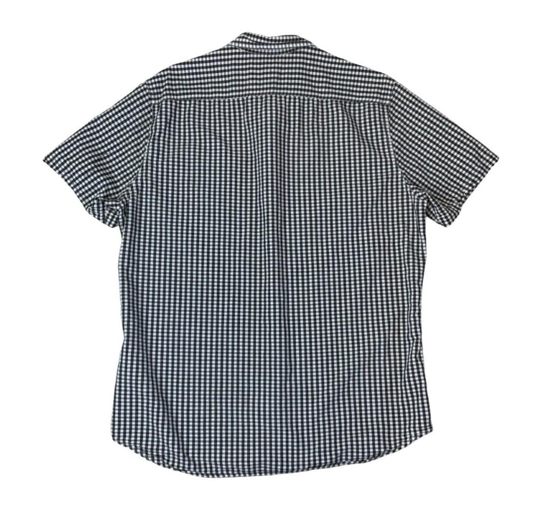 Y2K LEVI'S BLACK WHITE CHECK SHORT-SLEEVE CASUAL SHIRT LARGE