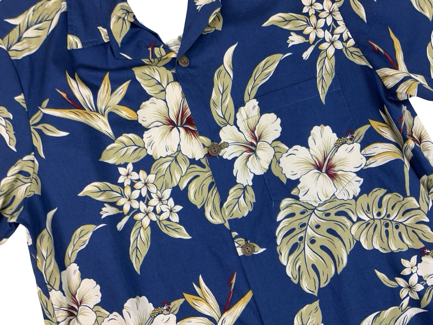 VTG BLUE HAWAII HAWAIIAN MADE ALOHA SHIRT TIKI ROCKABILLY SURF M 40”
