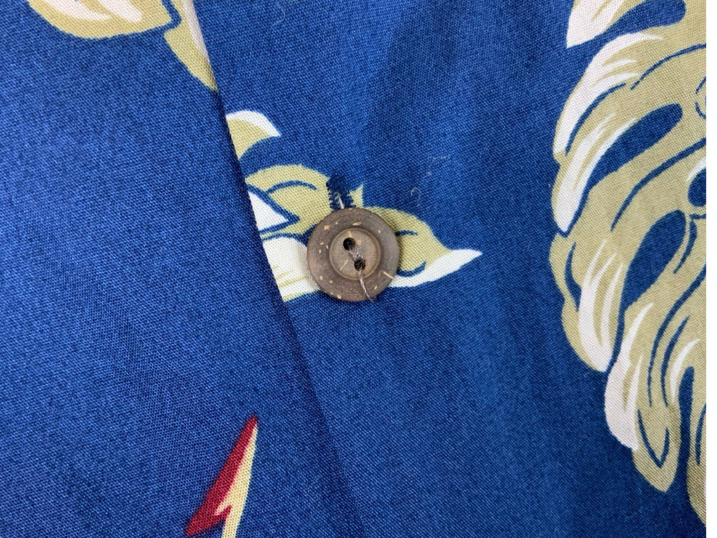 VTG BLUE HAWAII HAWAIIAN MADE ALOHA SHIRT TIKI ROCKABILLY SURF M 40”