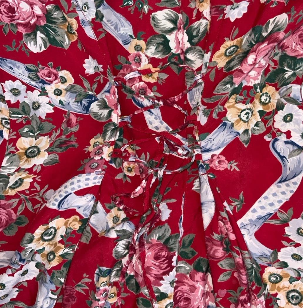 VTG 90S EXPRESS COLLECTION RED FLORAL SHORT SUMMER ROMPER MINI PLAYSUIT S 10