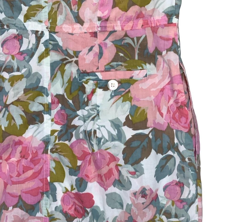VTG 80S TIME COLLECTION WHITE PINK FLORAL MIDI SUMMER DRESS S 8 10