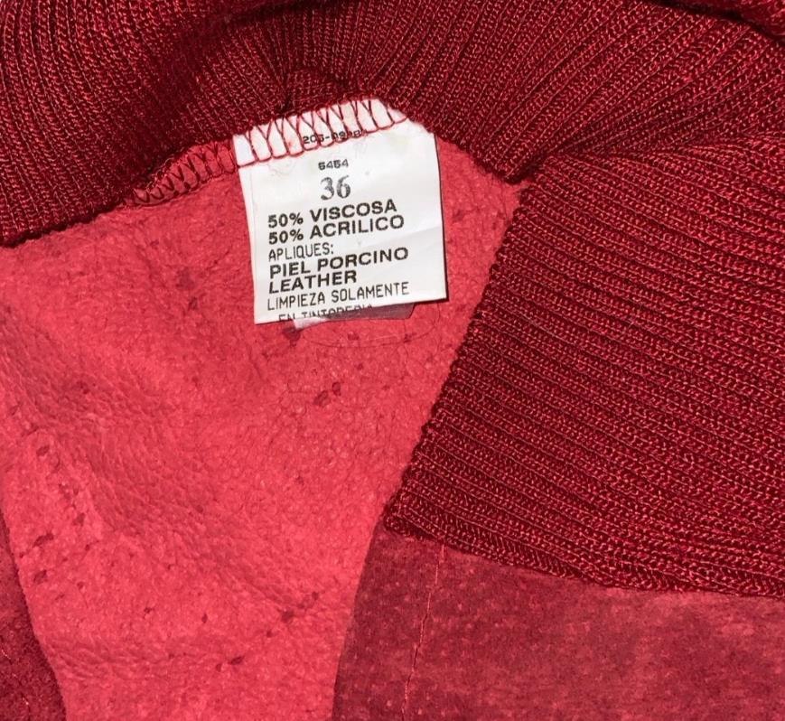 'AMARA ARZUAGA' RED SUEDE KNITTED FESTIVAL BOHO CROP VEST TOP XS 4 6
