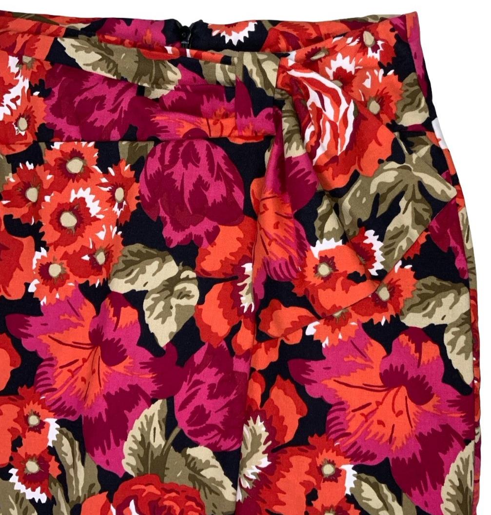 VTG 90s LAURA ASHLEY HIGH WAIST PINK RED FLORAL PENCIL SKIRT WITH BOW XS 6