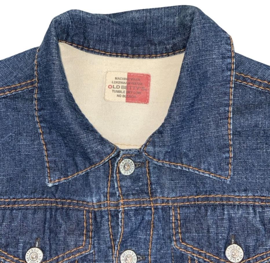 VTG 90s Y2K 'OLD BETTY'S' DARK BLUE BUTTON-UP DENIM LONG SLEEVED DRESS S 8