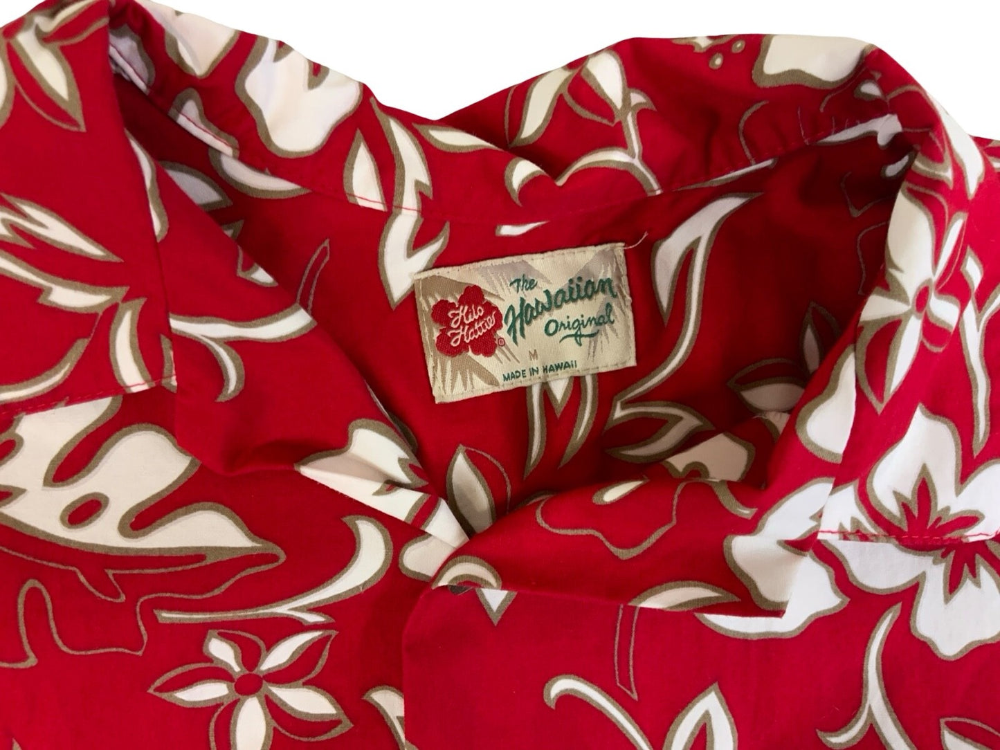 VTG HILO HATTIE HAWAIIAN MADE ALOHA SHIRT COTTON TIKI ROCKABILLY M 40”