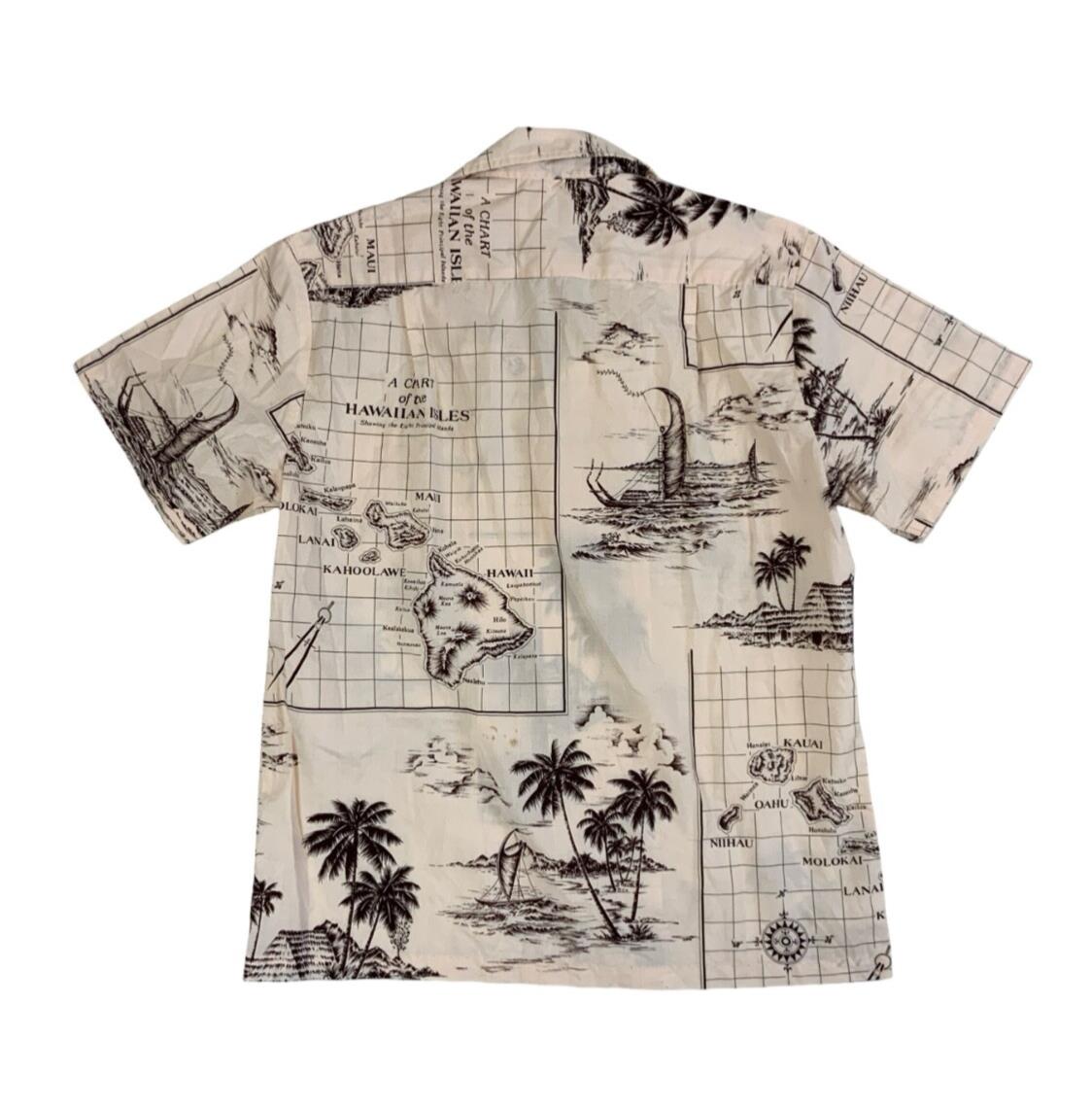 VTG RAI NANI HAWAIIAN MADE ALOHA SHIRT COTTON TIKI ROCKABILLY M 40”