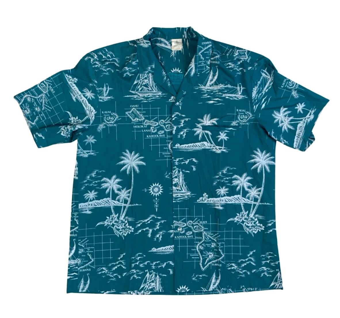 VTG REYN ROYAL CREATIONS HAWAIIAN MADE ALOHA SHIRT COTTON TIKI ROCKABILLY XL 44”