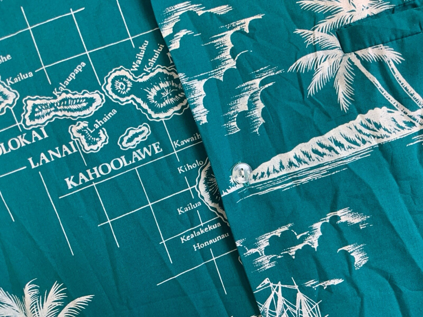 VTG REYN ROYAL CREATIONS HAWAIIAN MADE ALOHA SHIRT COTTON TIKI ROCKABILLY XL 44”