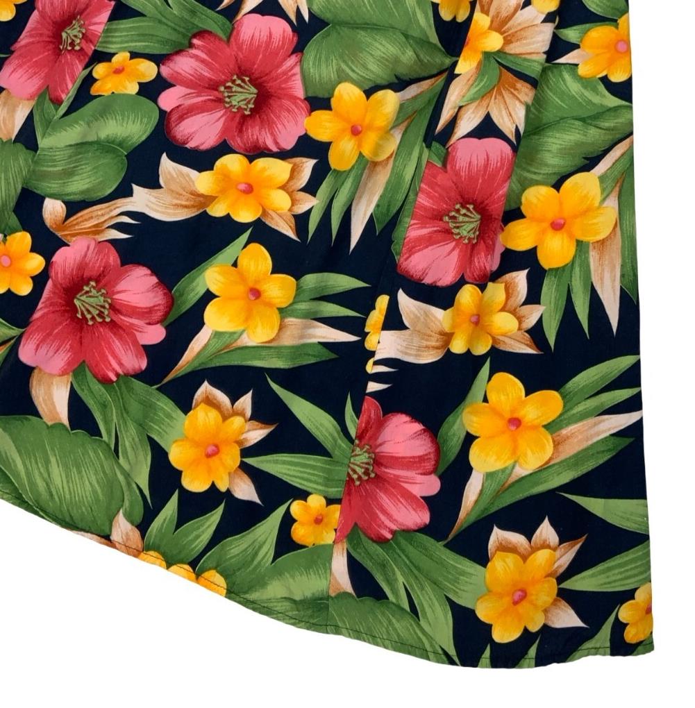 VTG 'DARIAN' SLEEVELESS BLACK GREEN RED YELLOW FLORAL LONG SUMMER DRESS S 10