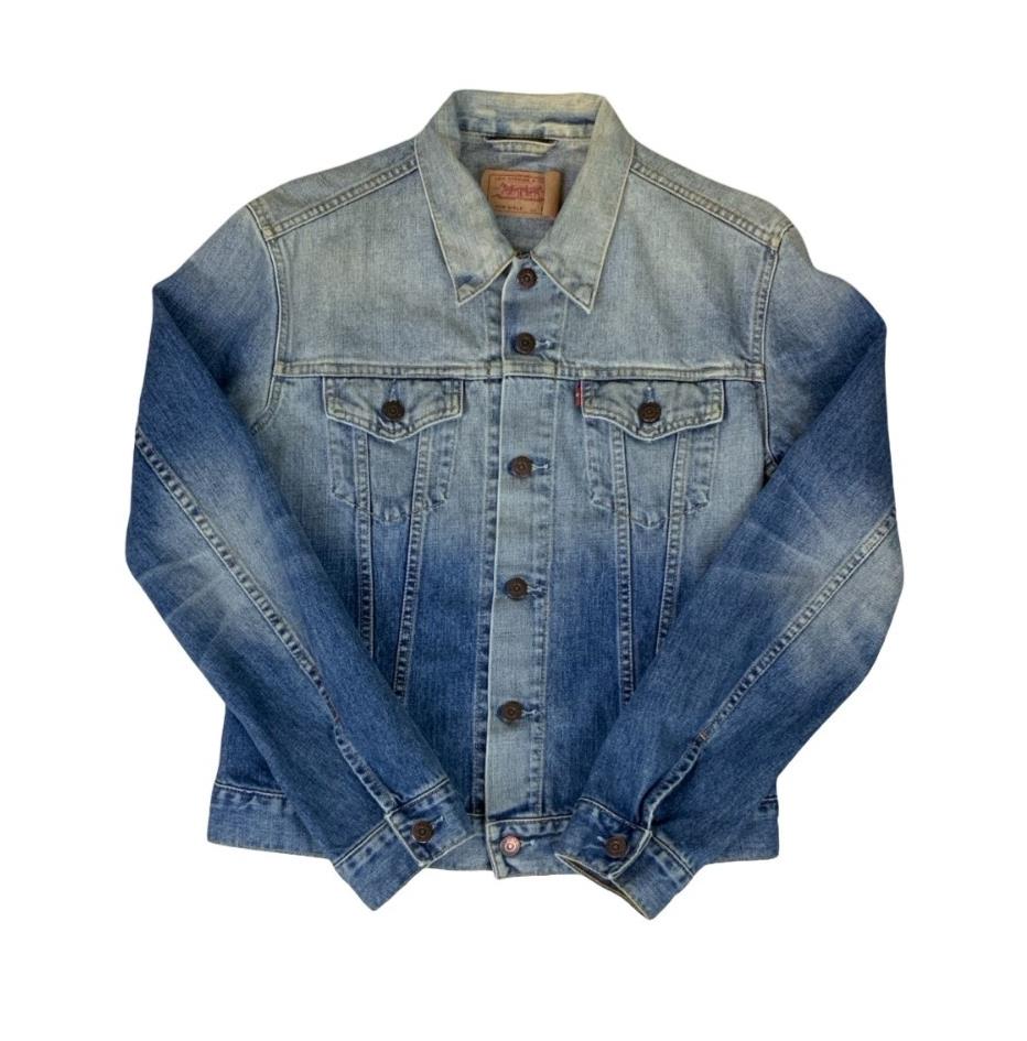 VTG 90s 00s y2k LEVI'S 'FOR GIRLS' STONE WASHED DISTRESSED DENIM JACKET SMALL 10