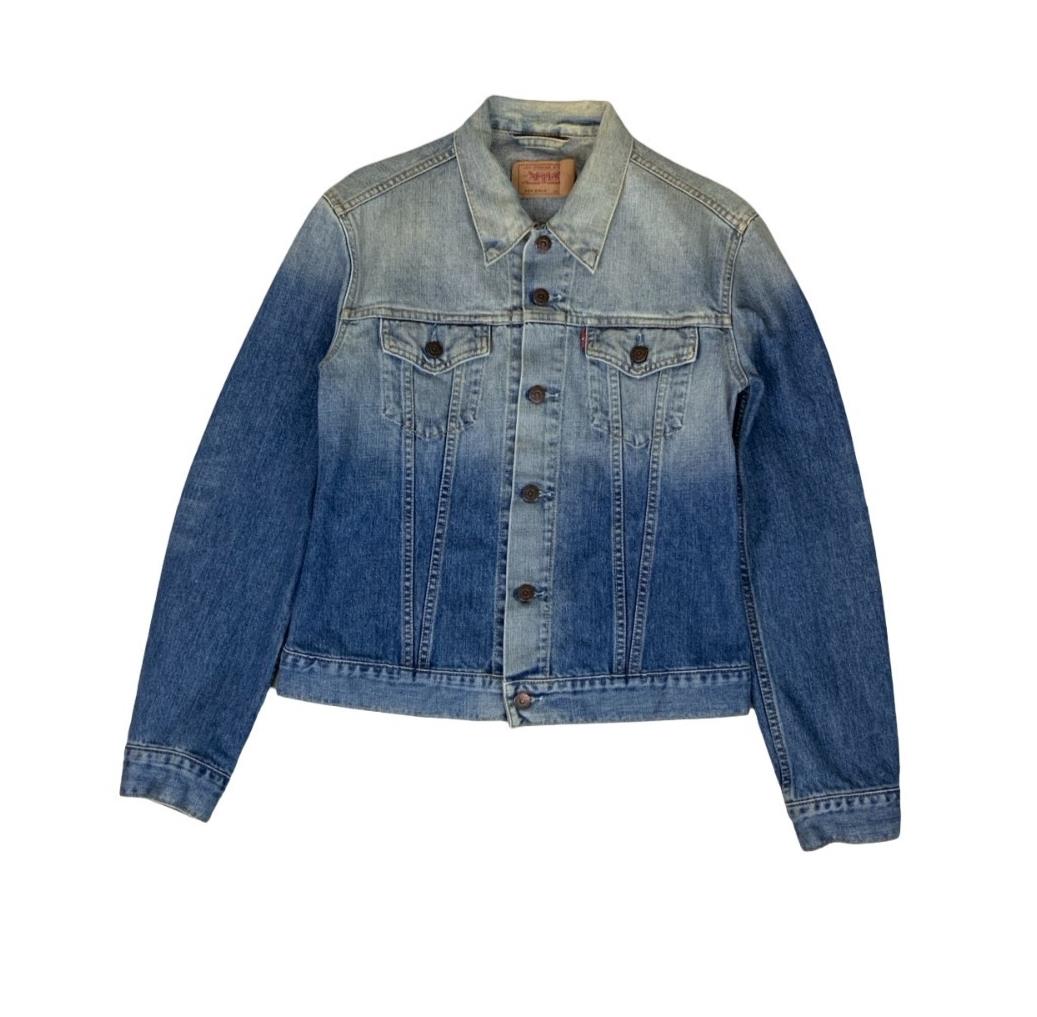 VTG 90s 00s y2k LEVI'S 'FOR GIRLS' STONE WASHED DISTRESSED DENIM JACKET SMALL 10