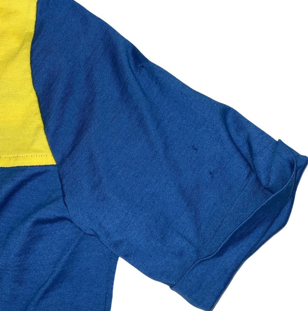 VTG 80s TORINO ABARTH RACING SPORTS BLUE YELLOW SHORT SLEEVED POLO SHIRT SMALL