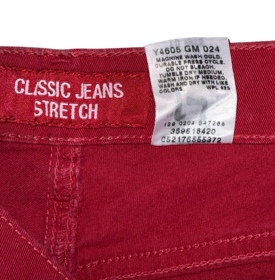 VTG 90s y2k LEVI'S RED LOW-RISE SUMMER HOLIDAY BEACH MOM DENIM SHORTS S 10